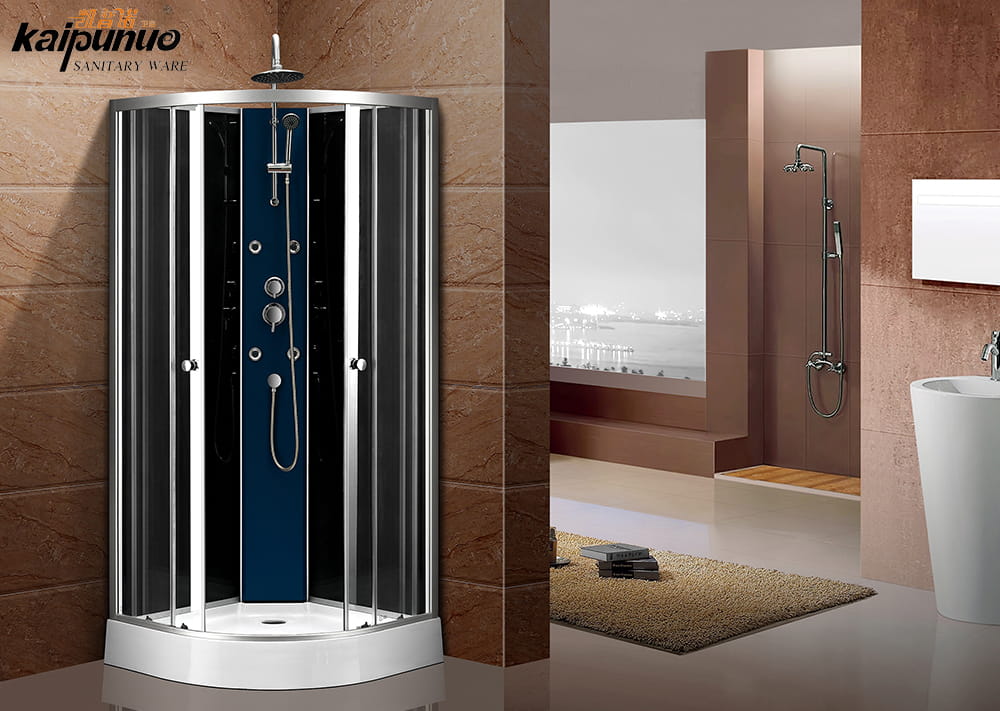 Salle de douche coulissante en verre à profil en aluminium bon marché à la mode