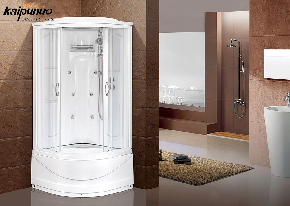 L'aluminium encadre la salle de douche de porte en verre coulissante avec le panneau arrière d'ABS