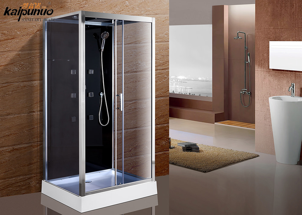 Cabine de douche rectangulaire étanche avec étagère de rangement