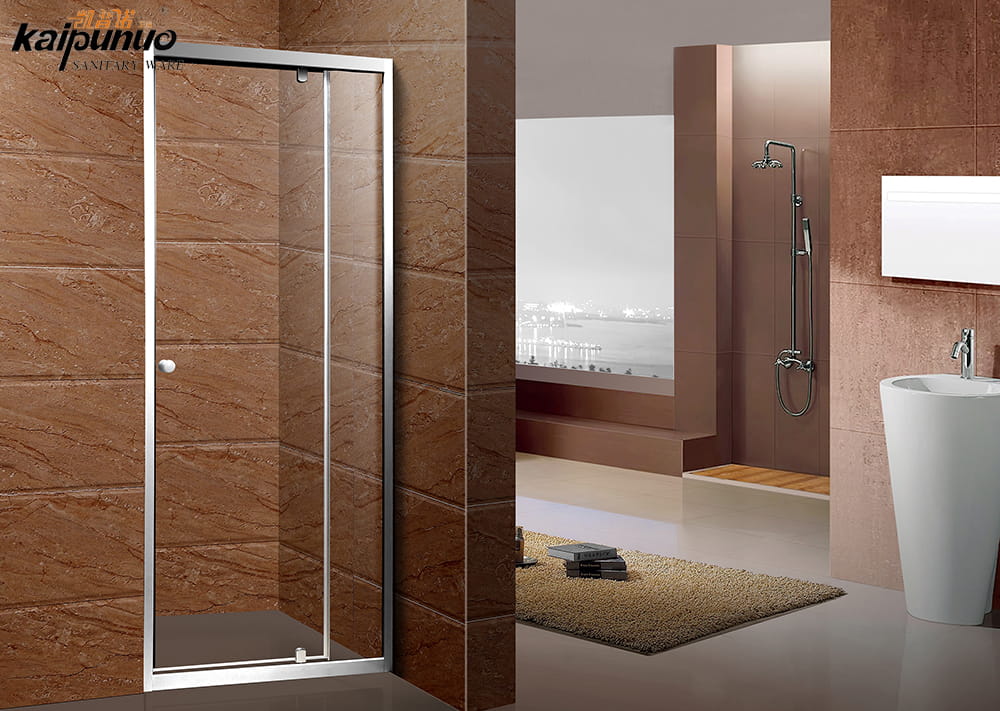 Salle de bain chaude pas cher cadre en aluminium chromé portes de douche porte en verre avec charnière