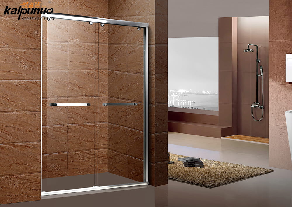 Portes personnalisées de luxe de salle de bain écran de porte de douche roulante en verre coulissant solide